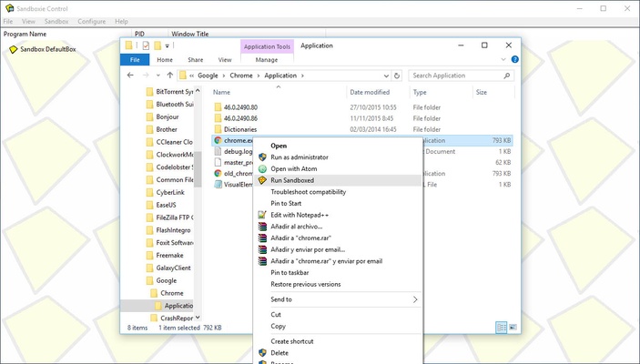 Sandboxie screenshot 1