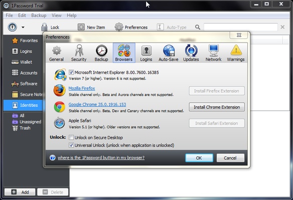 1Password screenshot 1