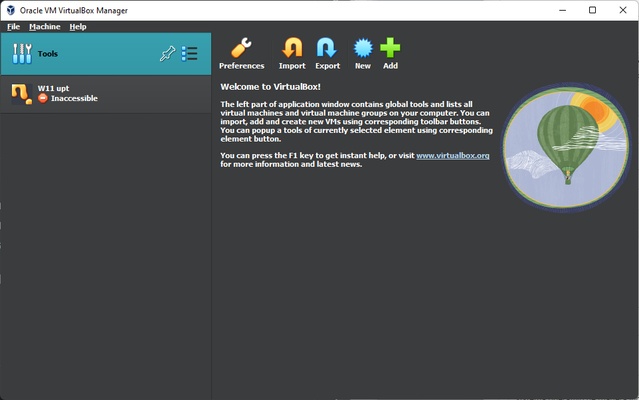 VirtualBox screenshot 1