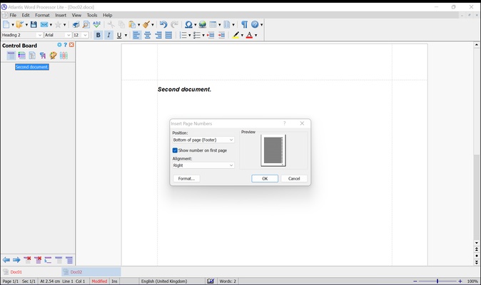 Atlantis Word Processor Lite screenshot 1