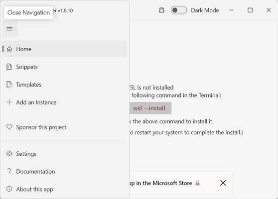 WSL Distro Manager screenshot 1