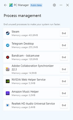 Microsoft PC Manager screenshot 1