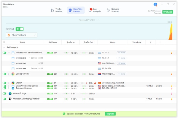 GlassWire screenshot 1