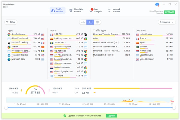 GlassWire screenshot 1