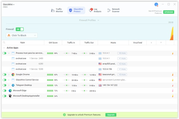 GlassWire screenshot 1