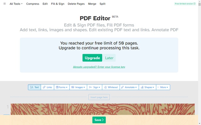 Sejda PDF Desktop screenshot 1