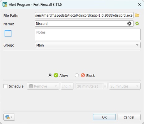 Fort Firewall screenshot 1