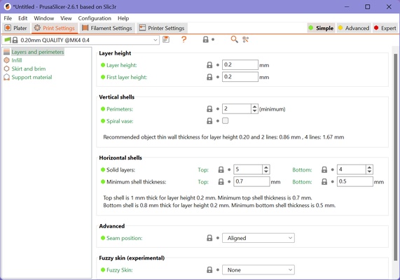 PrusaSlicer screenshot 1