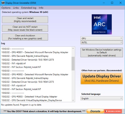 Display Driver Uninstaller (DDU) screenshot 1