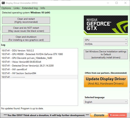 Display Driver Uninstaller (DDU) screenshot 1