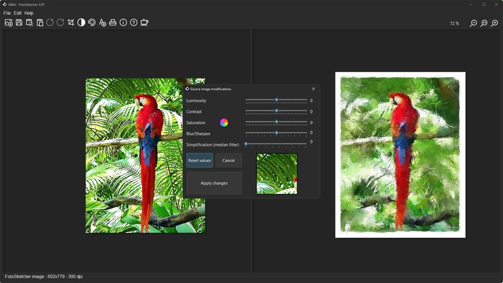 FotoSketcher screenshot 1