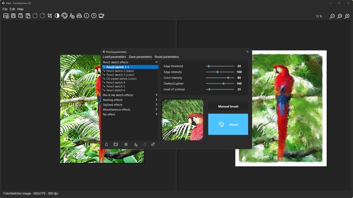 FotoSketcher screenshot 1