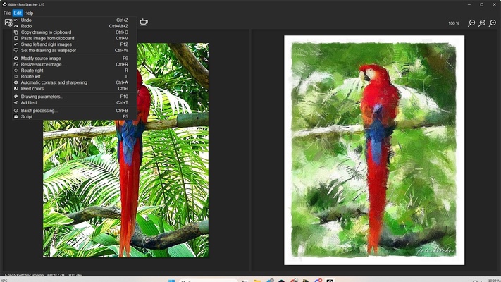 FotoSketcher screenshot 1