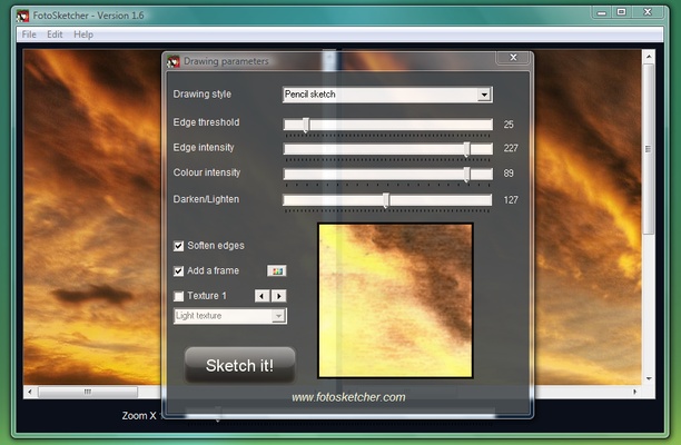 FotoSketcher screenshot 1