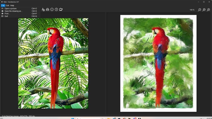 FotoSketcher screenshot 1