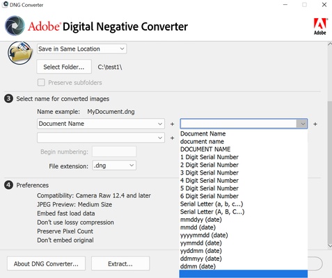 Adobe DNG Converter screenshot 1