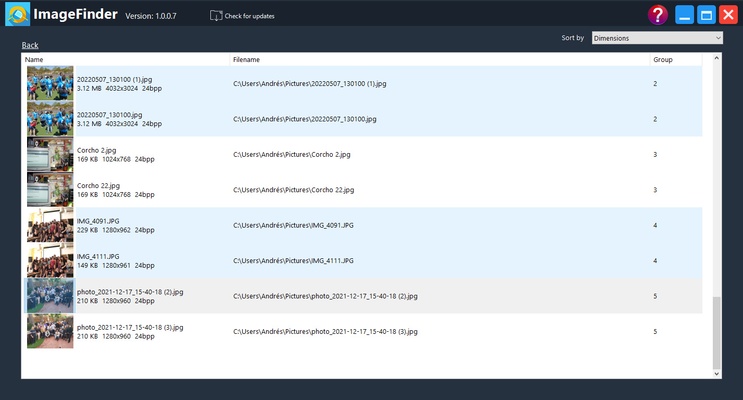 SimilarImagesFinder screenshot 1
