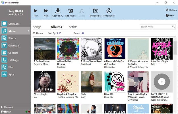 Droid Transfer screenshot 1