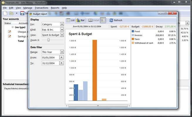 HomeBank screenshot 1