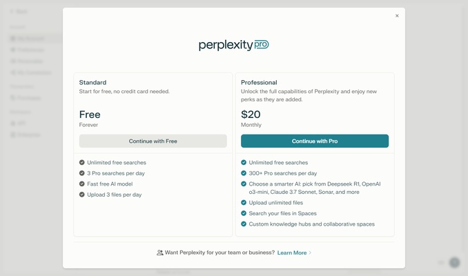 Perplexity screenshot 1