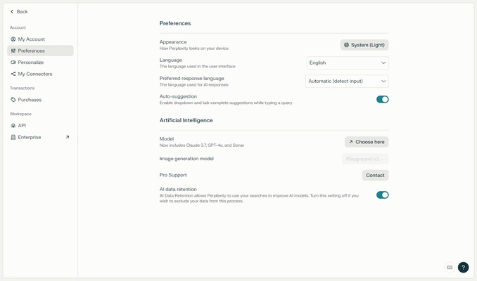 Perplexity screenshot 1