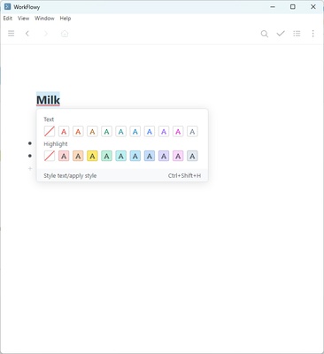 Workflowy screenshot 1