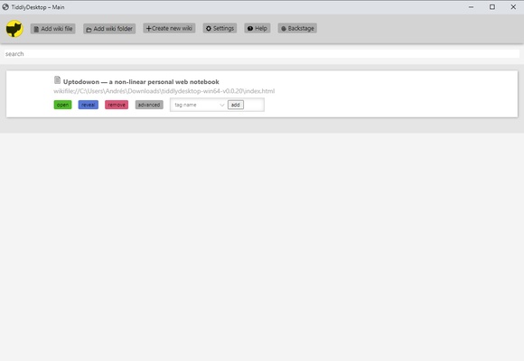 TiddlyDesktop screenshot 1