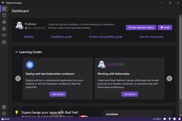 Podman Desktop screenshot 1