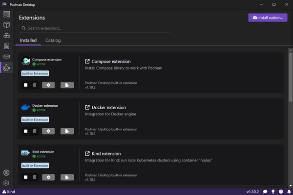 Podman Desktop screenshot 1