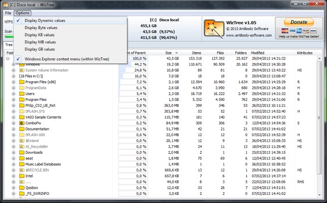 WizTree screenshot 1