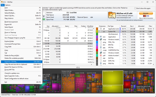 WizTree screenshot 1