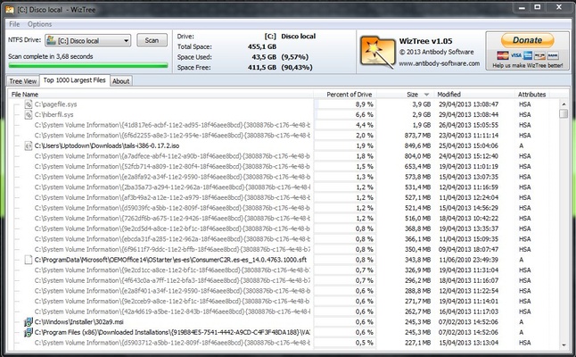 WizTree screenshot 1