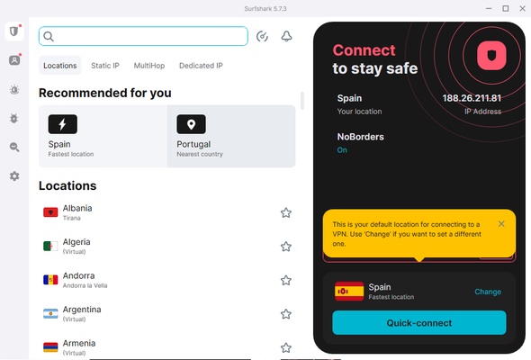 Surfshark screenshot 1