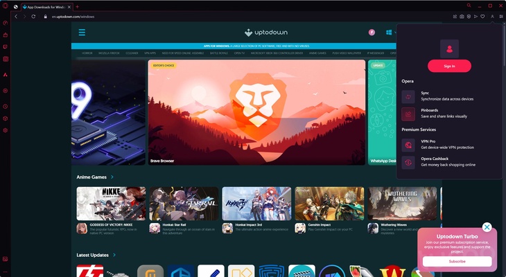 Opera GX screenshot 1