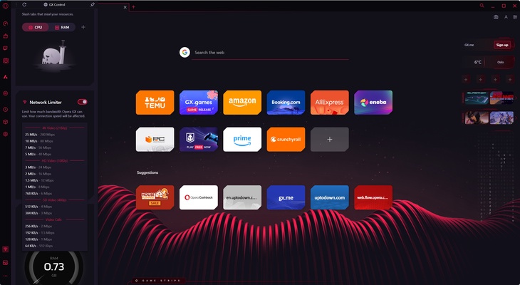 Opera GX screenshot 1