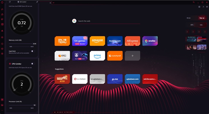 Opera GX screenshot 1