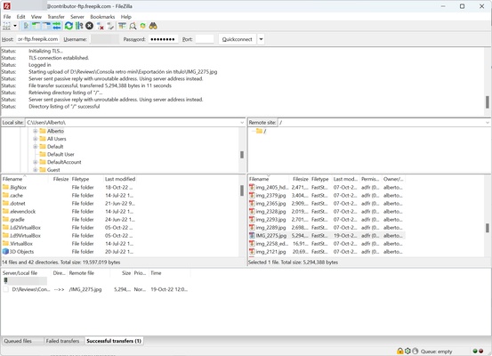 FileZilla screenshot 1