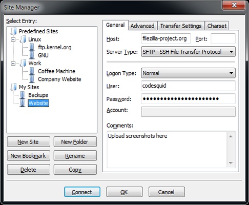 FileZilla screenshot 1