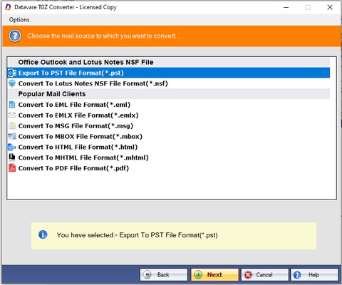 DataVare TGZ to EML Converter Software screenshot 1
