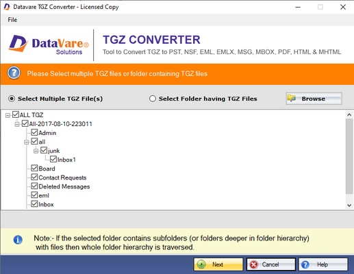 DataVare TGZ to EML Converter Software screenshot 1