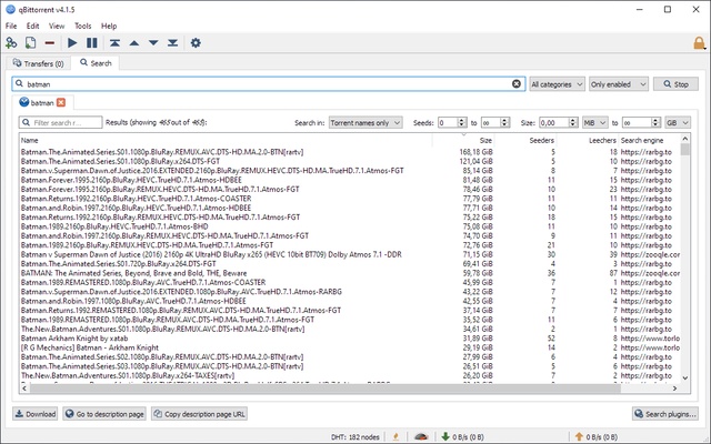 qBittorrent screenshot 1