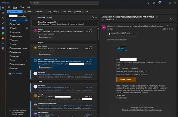 Outlook screenshot 1