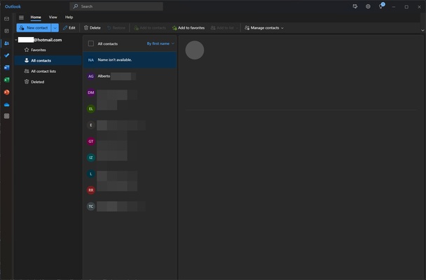 Outlook screenshot 1