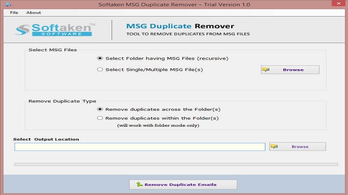 Softaken MSG Duplicate Remover screenshot 1