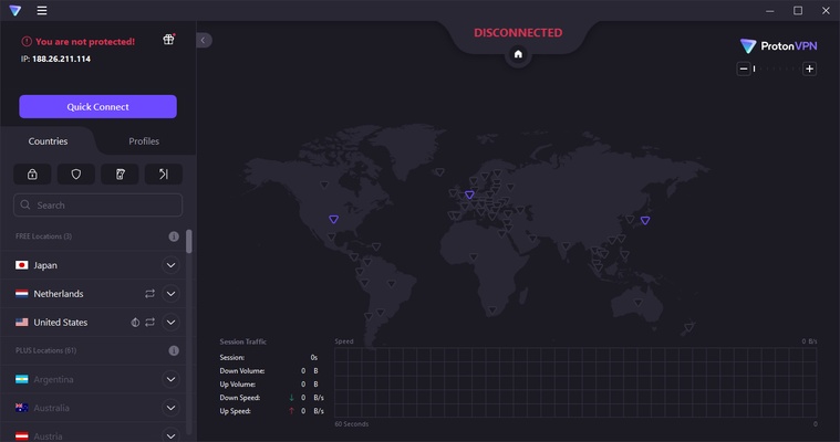 Proton VPN screenshot 1
