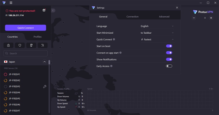 Proton VPN screenshot 1