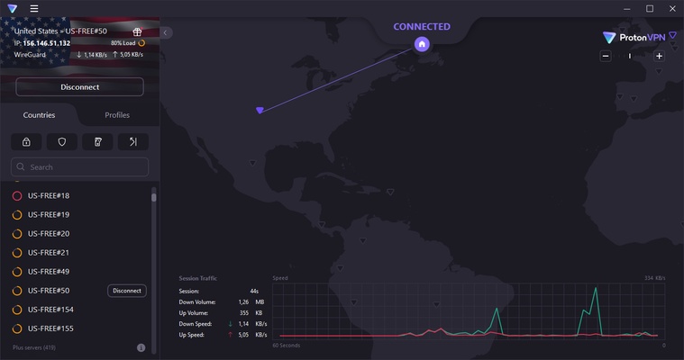 Proton VPN screenshot 1