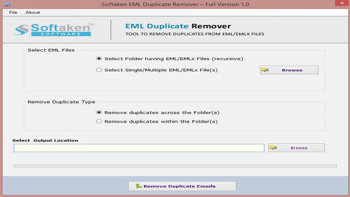 Softaken EML Duplicate Remover screenshot 1
