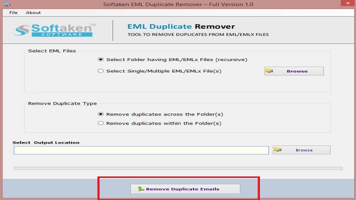 Softaken EML Duplicate Remover screenshot 1