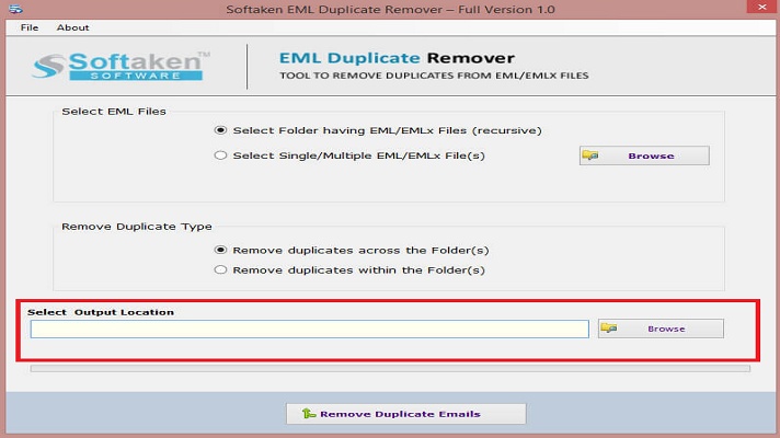 Softaken EML Duplicate Remover screenshot 1